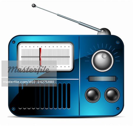 old FM radio icon, this  illustration may be useful  as designer work