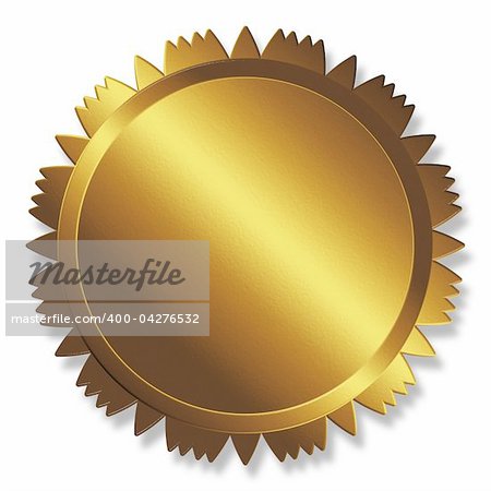 Golden label isolated on white background