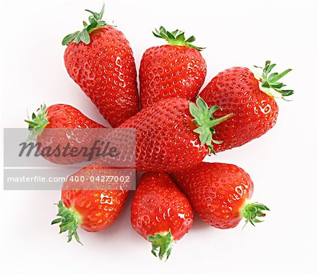 Few Strawberries isolated on white