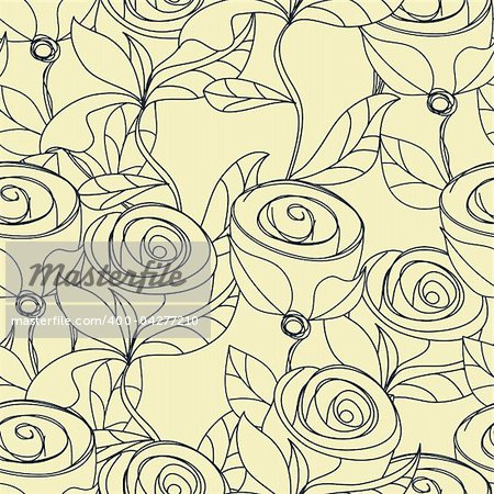 Floral seamless wallpaper with rose flowers