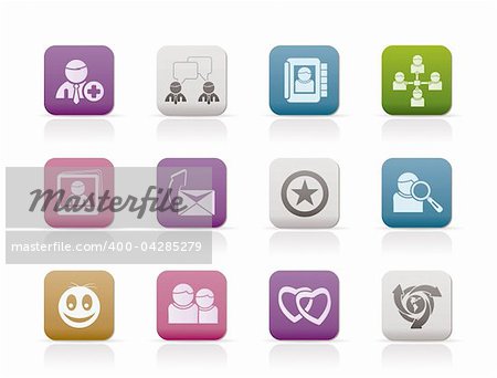 Internet Community and Social Network Icons - vector icon set