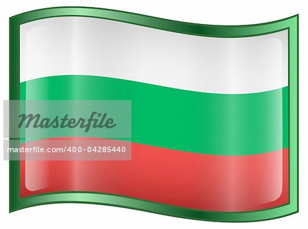 Bulgaria Flag Icon, isolated on white background.