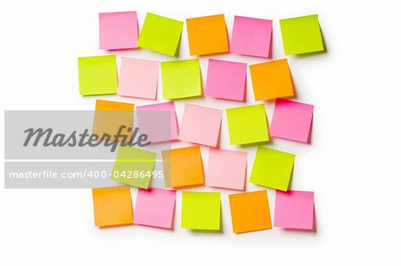 Reminder notes isolated on the white background