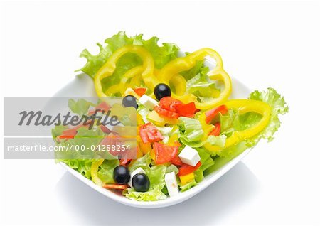 Salad isolated over white