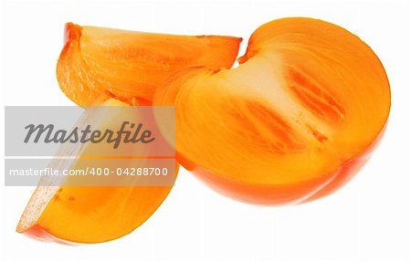 Persimmon fruit also known as khaki or sharon isolated on white background