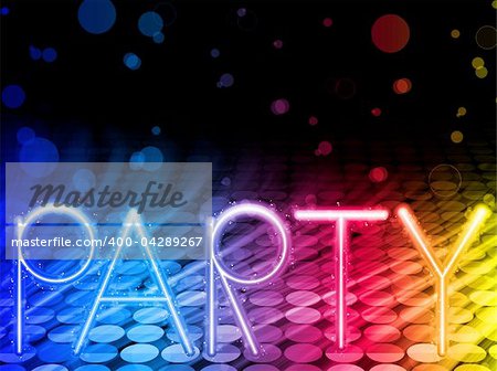 Vector - Party Abstract Colorful Waves on Black Background