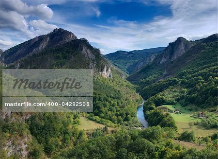 Tara river gorge in Montenegro mountains.