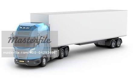 Modern truck with cargo container, My own Design. White background