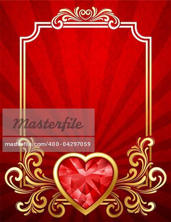 Vector illustration - Valentine's day background with gems
