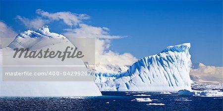 Huge iceberg in Antarctica, beautiful winter background
