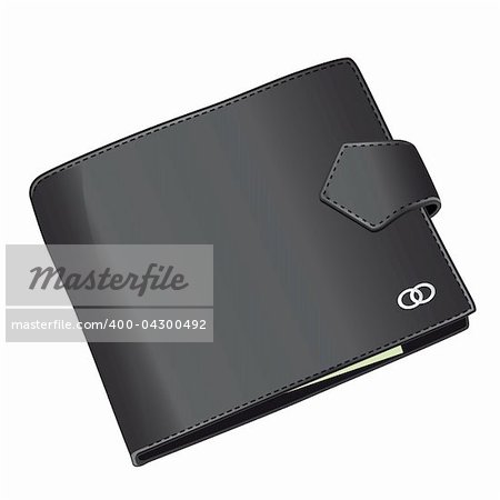 Black wallet with the money. Vector illustration. Vector art in Adobe illustrator EPS format, compressed in a zip file. The different graphics are all on separate layers so they can easily be moved or edited individually. The document can be scaled to any size without loss of quality.
