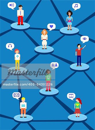 Social media network human connection concept
