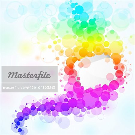 Colorful transparent rainbow bubbles background. Vector illustration