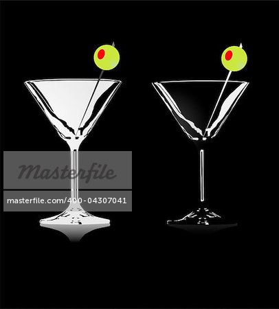 Set of glasses for alcoholic drinks