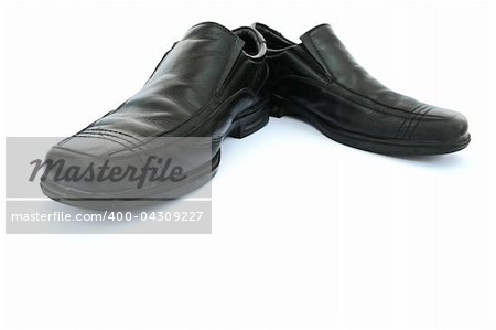 Old shoes isolated on white background.