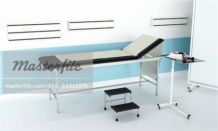 Medical crib in hospital consulting room