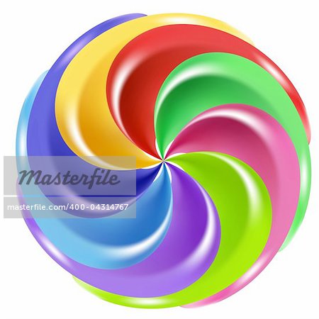 Rainbow Peppermint Christmas Candy, Graphic, On A White Background