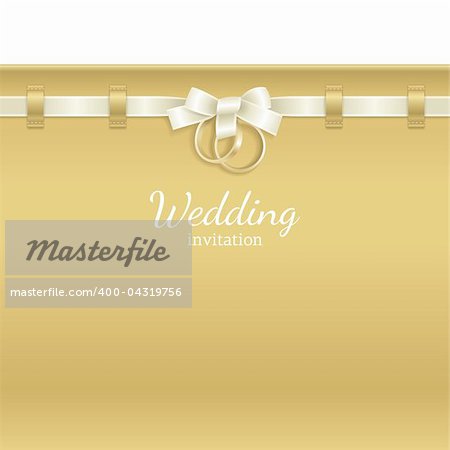 Wedding background decorated with ribbon and rings