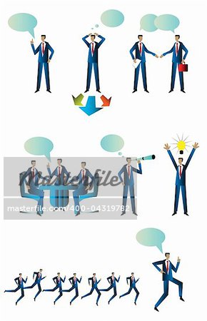 Business People Collection emblem, tag, icons isolated on white background