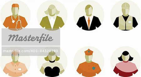 8 Vector Icons diverse people