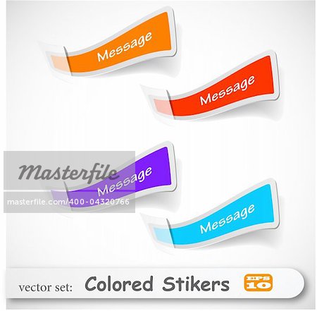 the abstract colored sticker set - vector illustration