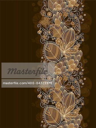 Seamless floral pattern with dark background and place for text