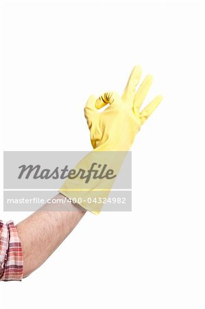 hand in glove isolated on white background