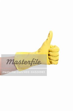 hand in glove isolated on white background