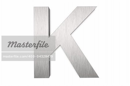 Brushed metal letter K