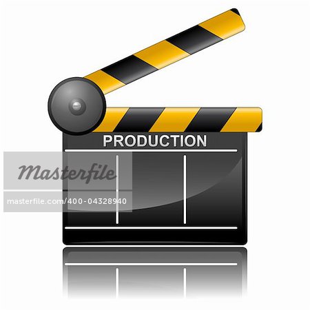 illustration of clapper board on isolated background