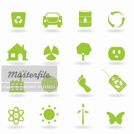 Eco and environment icon set