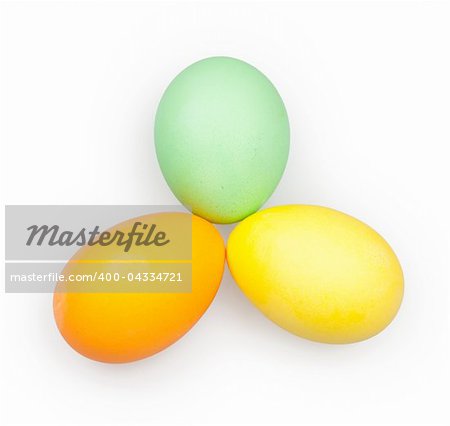 multi color eggs isolated on white