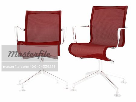 Computer visualization of an office chair isolated on white background
