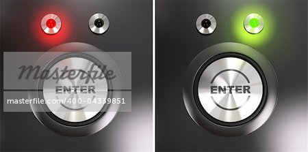 Enter button and access label with red and green led for authorized and denied access