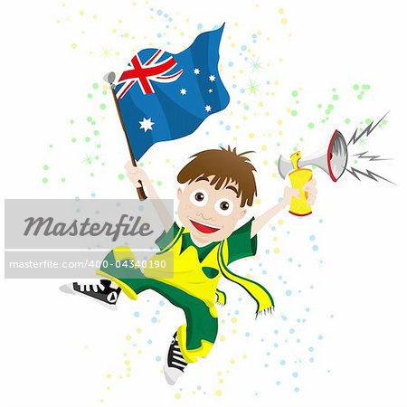 Vector - Australia Sport Fan with Flag and Horn