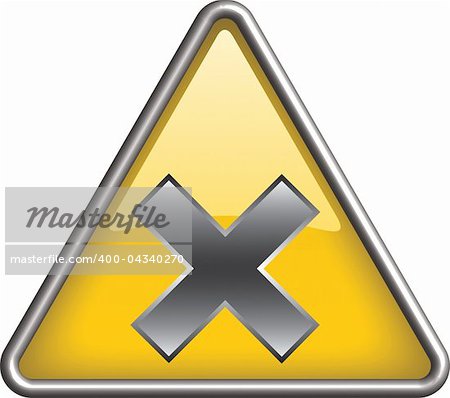 irritant hazard symbol/ icon in yellow 3D triangle