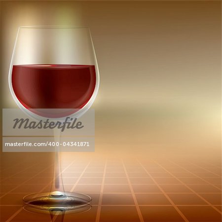 abstract illustration with wineglass on color background