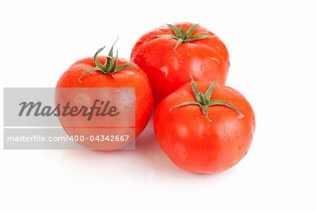 red tomato vegetable fruits isolated on the white background
