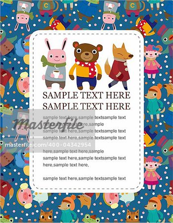 cartoon animal card