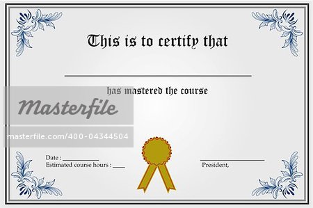 illustration of certificate template with blank spaces