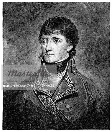 Young Napoleon as first consul. Vintage engraving from Harper's Monthly magazine 1879. The image is currently in public domain by the virtue of age.