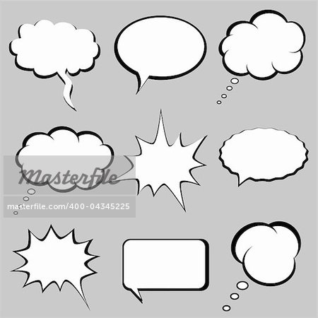 Speech and thought bubbles, balloons