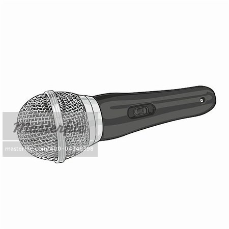 fully editable vector illustration of silver microphone isolated on white