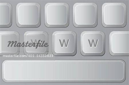 Part of Keyboard with Letters W. Vector illustration