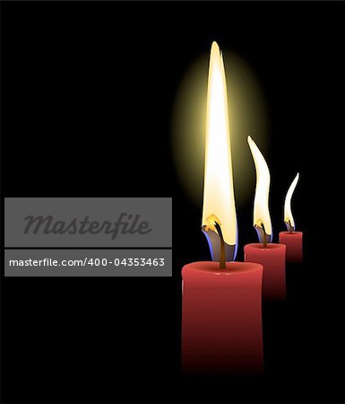 Realistic Vector Christmas Candles