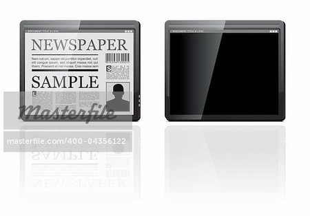 Generic tablet PC vector illustration isolated on white background