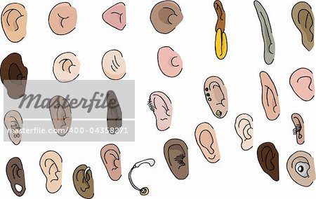 29 diverse human and fantasy ears with pierced and hearing aid versions