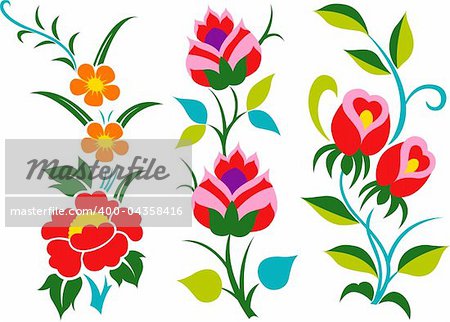 abstract scroll flower pattern