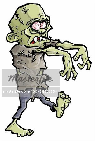 Cartoon of a green zombie hand coming out of the earth