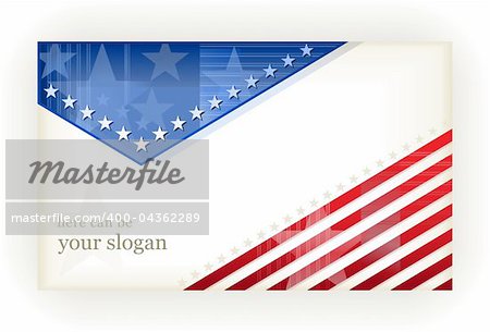 US american flag themed background, or card. No transparencies, eps8 file. Space for your text.